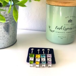 4 PCs Beautiful dangling belly button navel rings